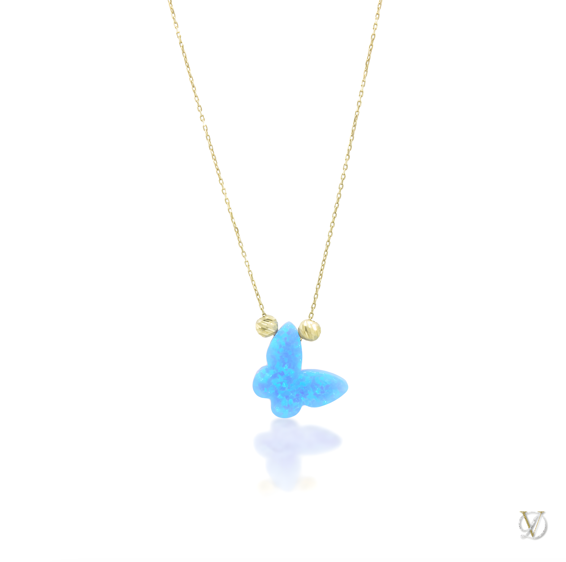 Blue opal 2025 butterfly necklace